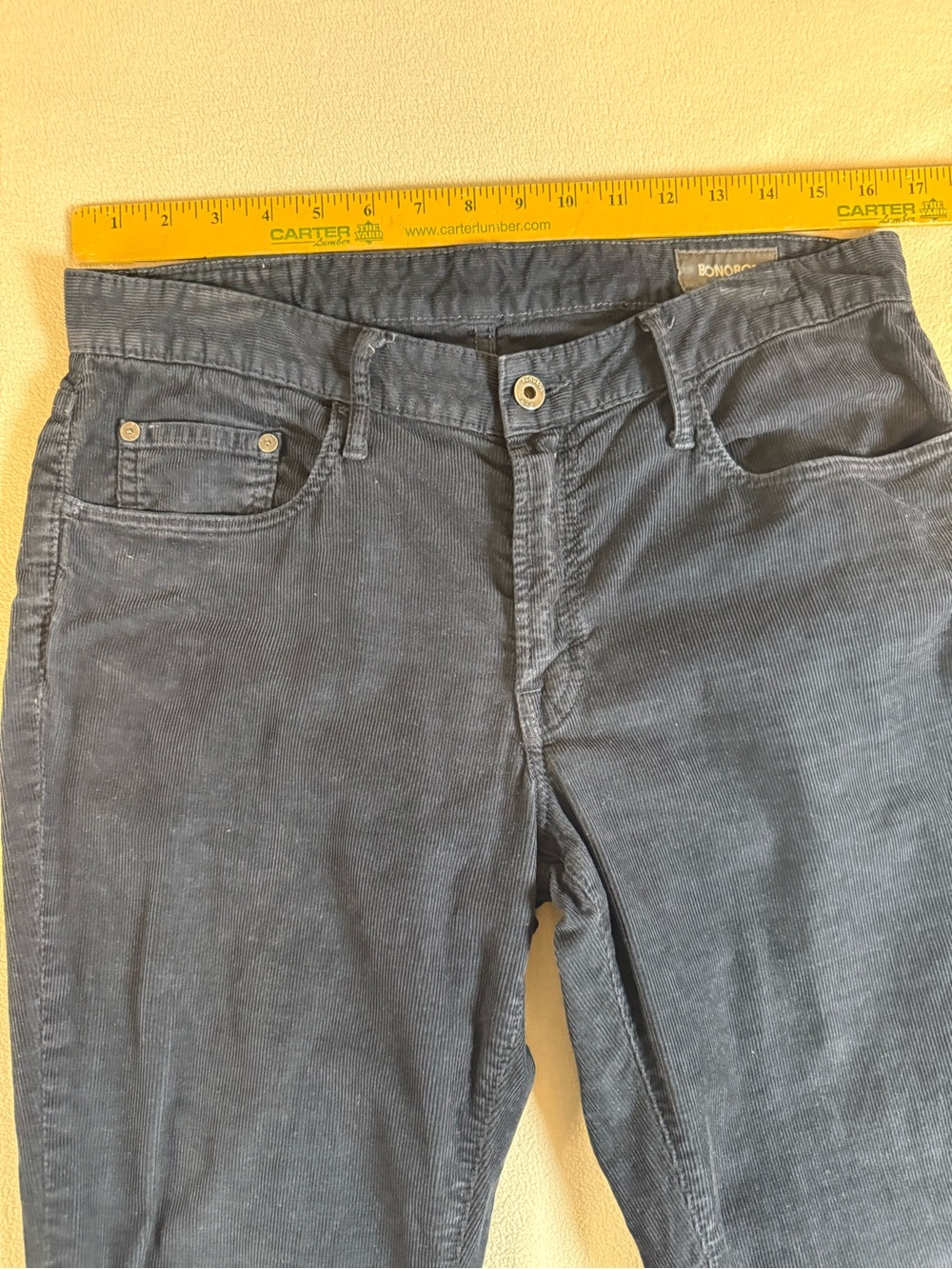 Bonobos Corduroy Pants Mens 32 X 30 Straight Leg Dark Blue Flex Weekday Chino - Picture 4 of 13